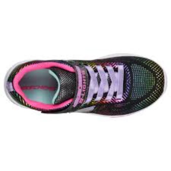 Skechers size 1.5 Kids Sneakers - Black with Pink and Multicolor Accents - Picture 6 of 6